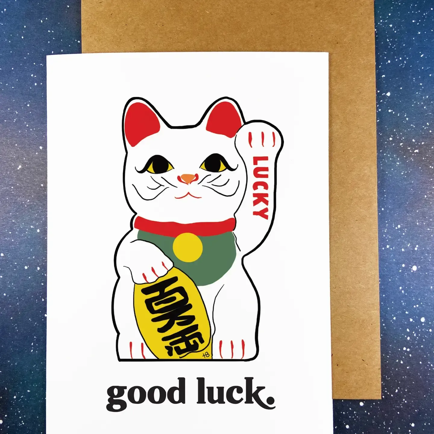 Good Luck Greeting Card - Lucky Cat