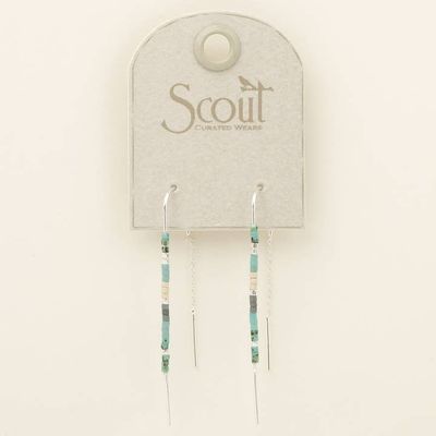 Miyuki Thread Earring Turquoise Multi Silver