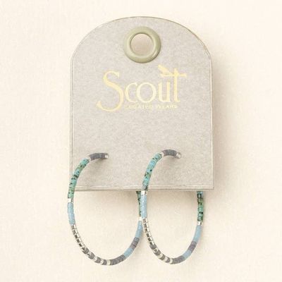 Miyuki Small Hoop Turquoise Multi Silver