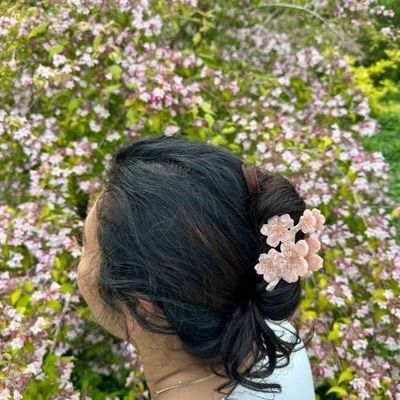 Cherry Blossom Flowers Pink Hair Claw