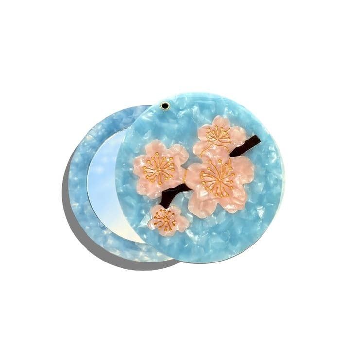 Solar Eclipse Cherry Blossom Compact Mirror