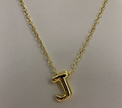 Gold Chunky Bold Letter Initial Necklace