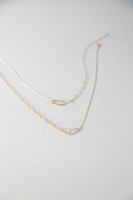 Lonewolf Linked Necklace 14k Gold Fill &amp; Silver