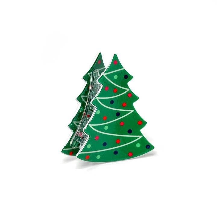 Rainbow Unicorn Christmas Tree Hair Claw