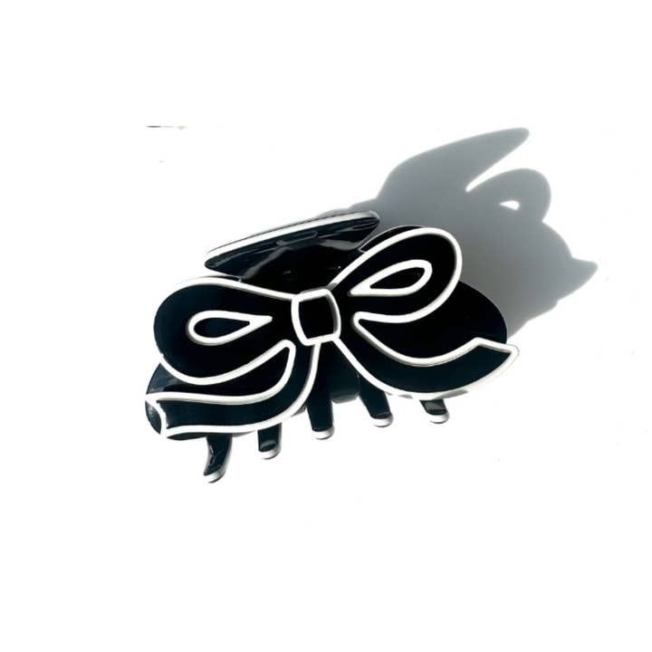 Solar Eclipse Handmade Bow Hair Claw Black