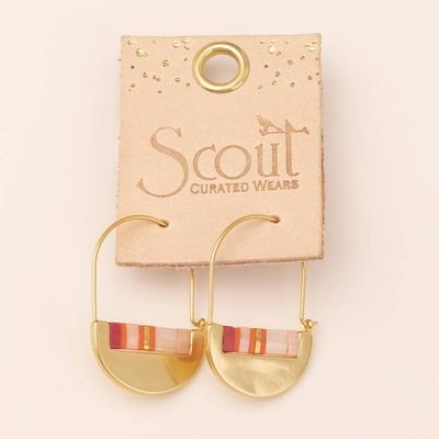 Miyuki Crescent Hoop Pink Multi Gold
