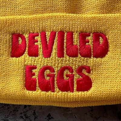 Deviled Eggs Knit Beanie Hat