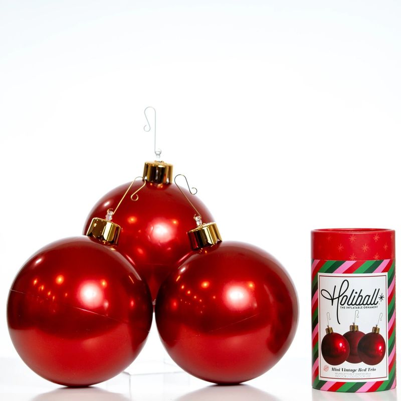 Holiball Mini Vintage Red Trio 8&quot;