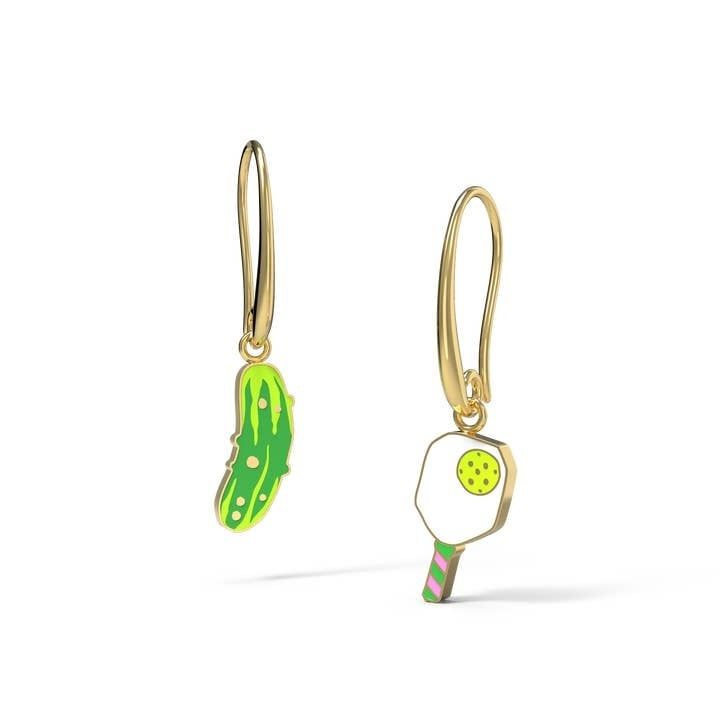 Yellow Owl Pickleball Earrings 18k Gold