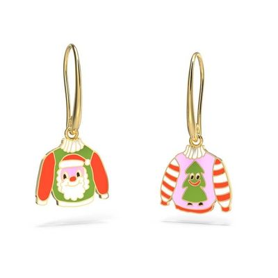 Yellow Owl Christmas Sweater Earrings 18k Gold