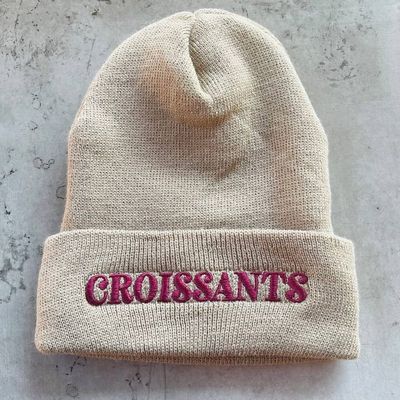 Silver Spider Croissants Knit Beanie Hat