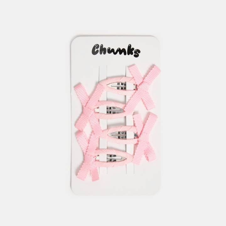 Chunks Mini Bow Snap Clips in Blush
