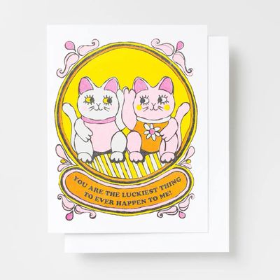 Luckiest Thing Ever - Love &amp; Anniversary Risograph Card
