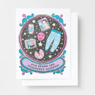 Our Stars Are Perfectly Aligned - Love Risograph Card