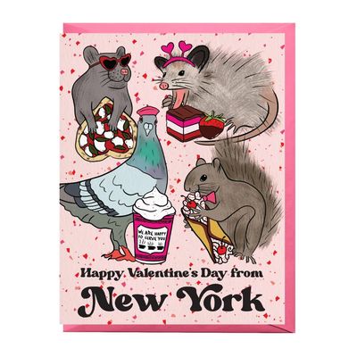NYC Animal Valentine&#39;s Day Card