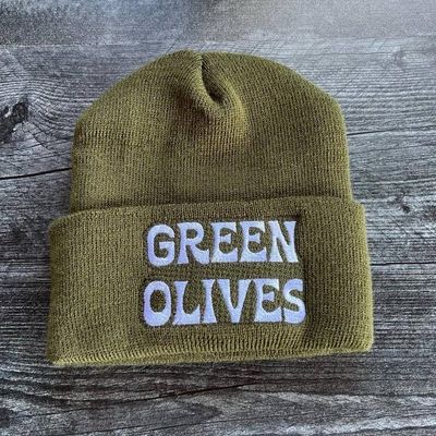 Silver Spider Green Olives Knit Beanie Hat