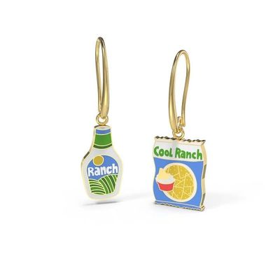 Yellow Owl Cool Ranch Dressing Earrings 18k Gold