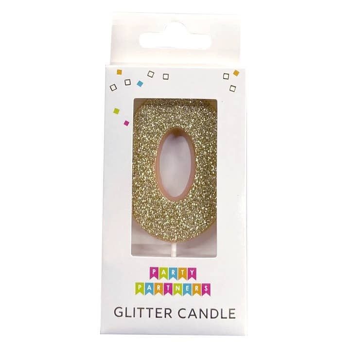 Glitter Number Candle Gold