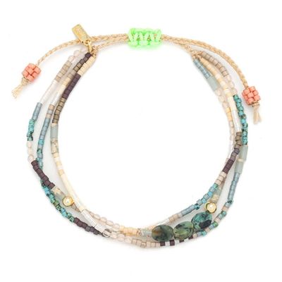 Mixed Media Bracelet Transformation African Turquoise Gold