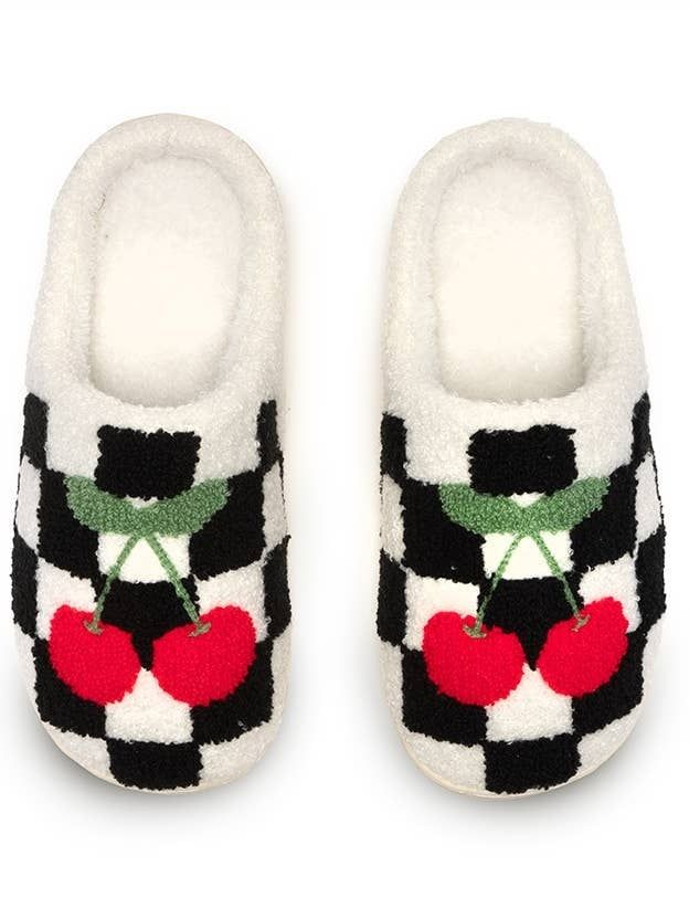 Living Royal Slippers Checkered w/Cherries