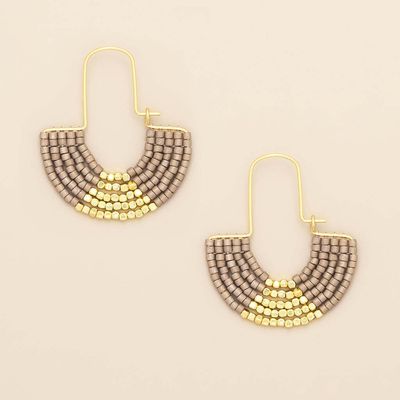 Miyuki U-Hoop Earring Pewter Gold