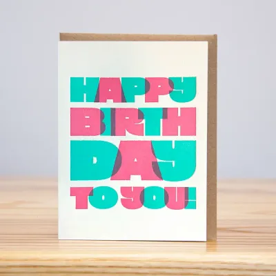 Pink Happy Birthday To You Big Block