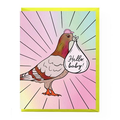 Hello Baby Pigeon Card