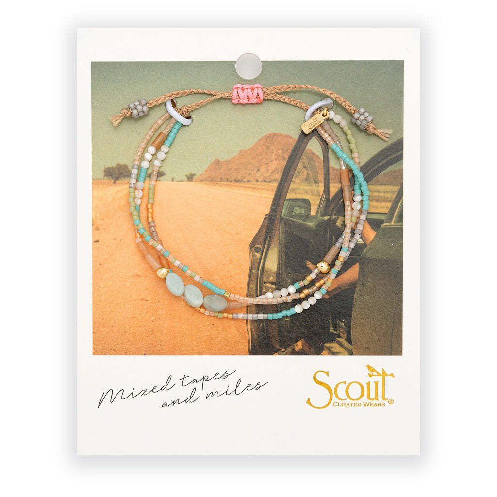 Mixed Media Bracelet Courage Amazonite Gold