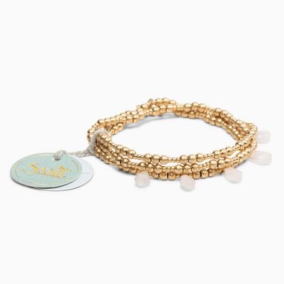 Metal Wrap Timeless Rose Quartz Gold