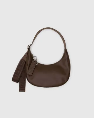 Baggu Small Recycled Leather Crescent Bag Brown