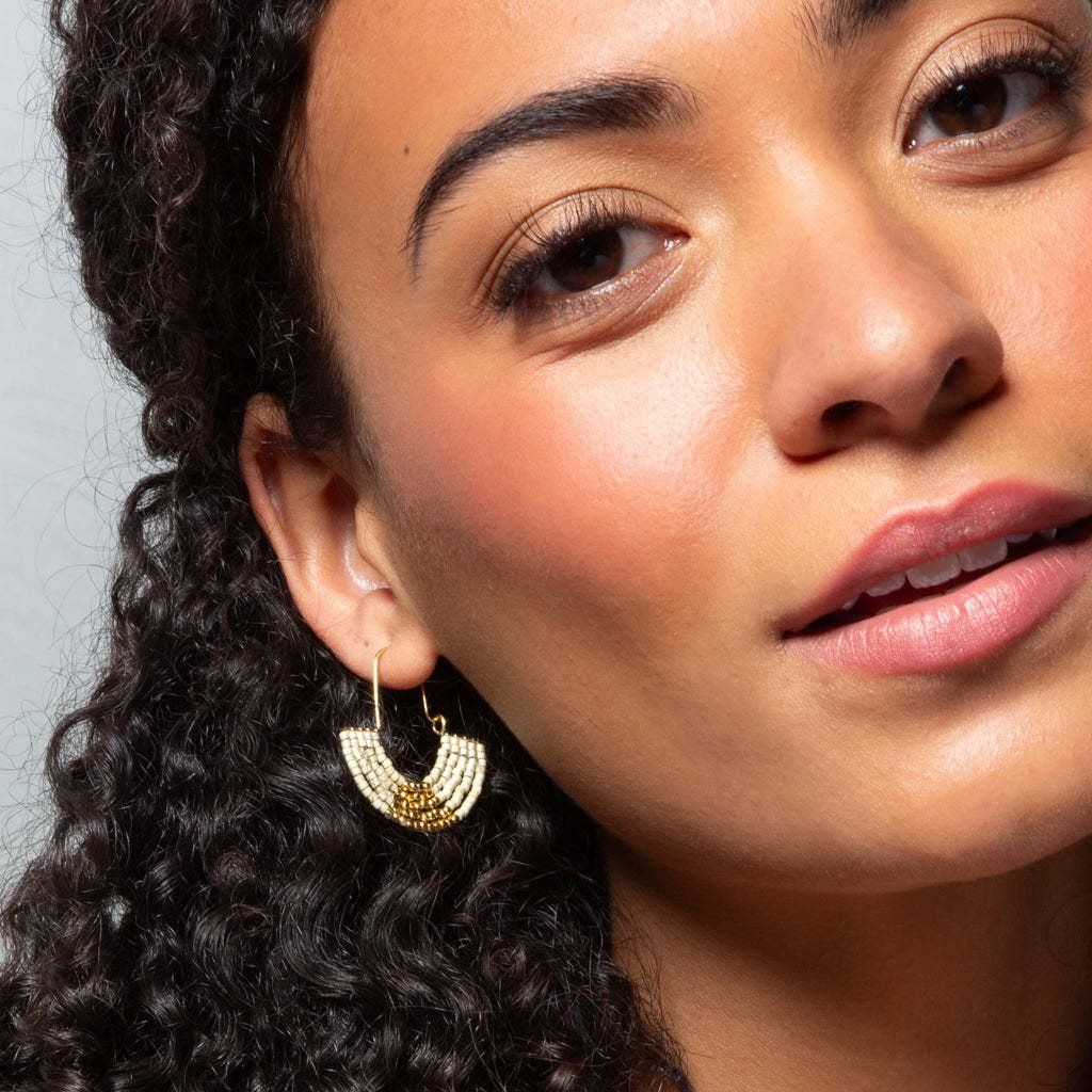 Miyuki U-Hoop Earring Cream Gold