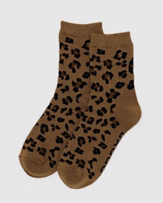 Baggu Crew Socks Dark Leopard