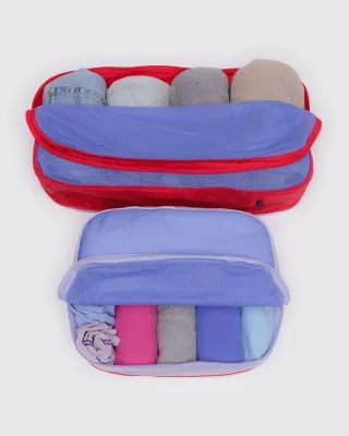 Baggu Large Packing Cube Set Mesh Berry Mix