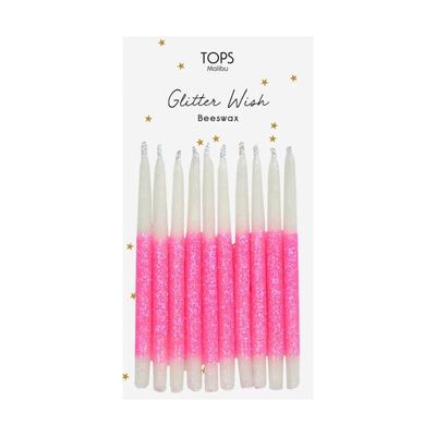 TOPS Malibu Glitter Wish Candles Pink