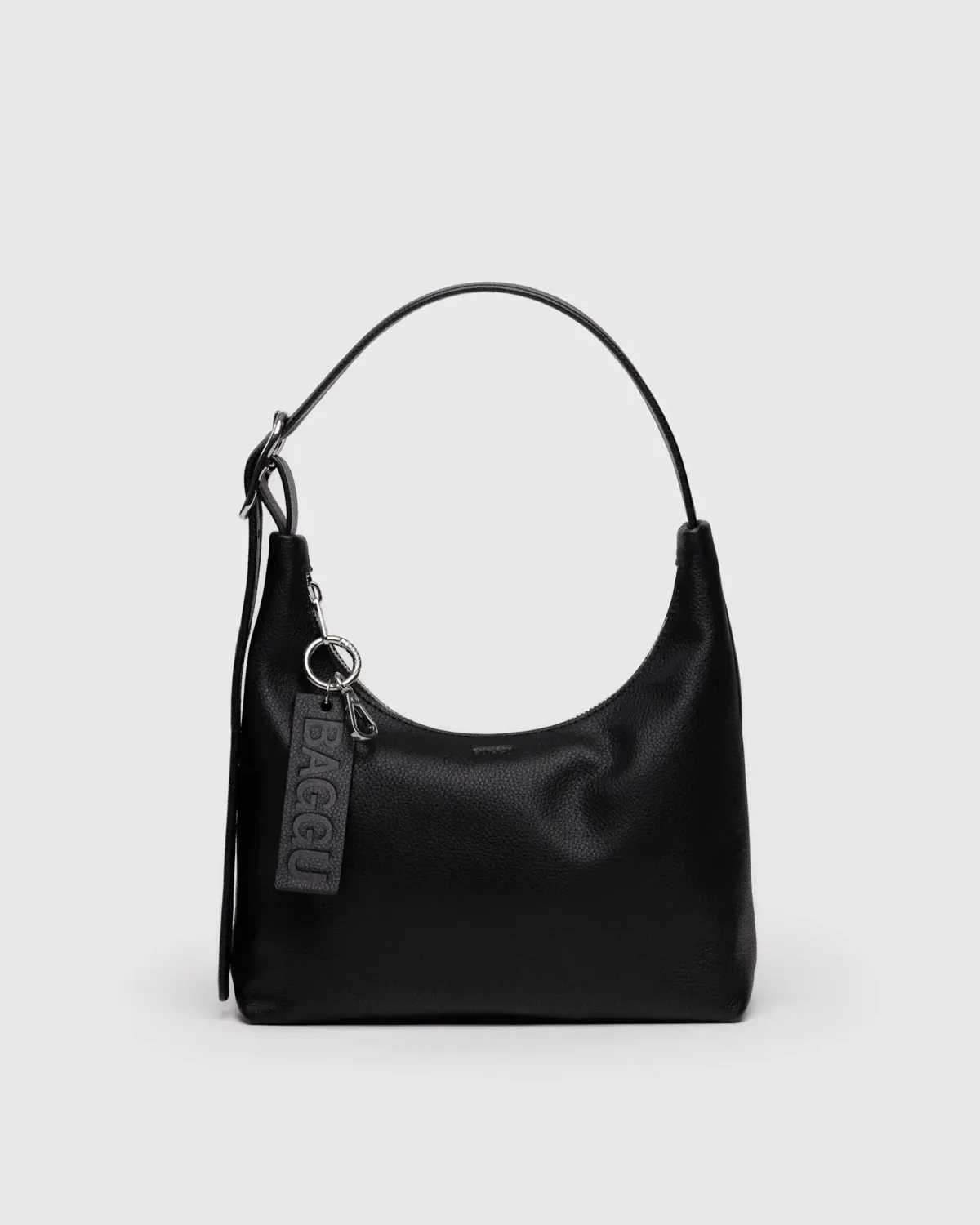Baggu Mini Recycled Leather Shoulder Bag Black