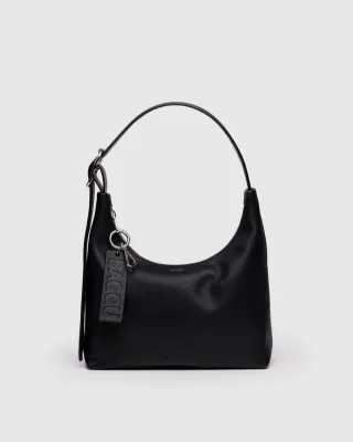 Baggu Mini Recycled Leather Shoulder Bag Black