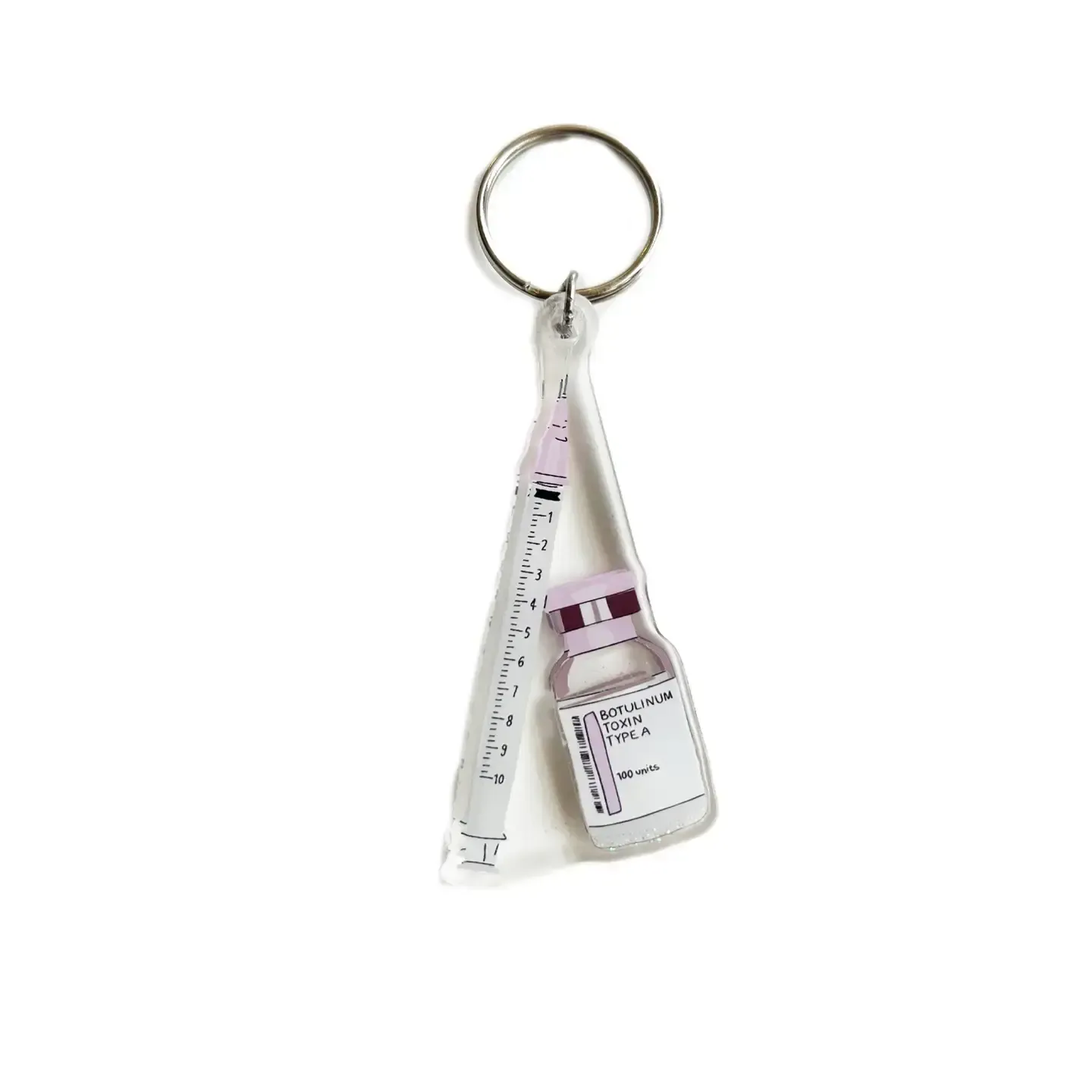 Ozempic Liquid Glitter Sparkle Acrylic Keychain