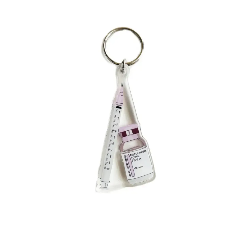 Ozempic Liquid Glitter Sparkle Acrylic Keychain