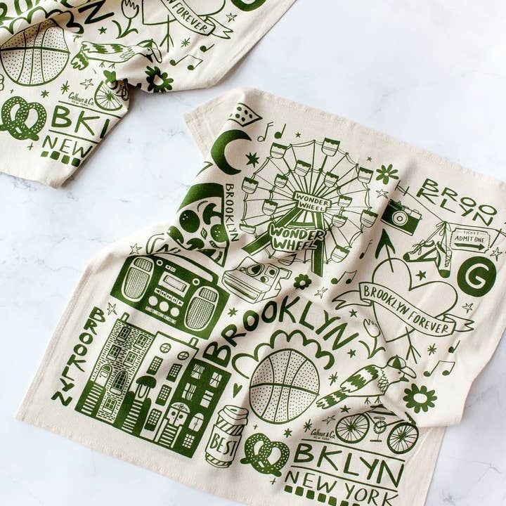 Brooklyn Forever Screen Printed Tea Towel