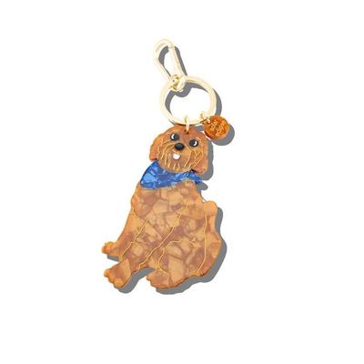 Solar Eclipse Goldendoodle Bag Charm + Keychain