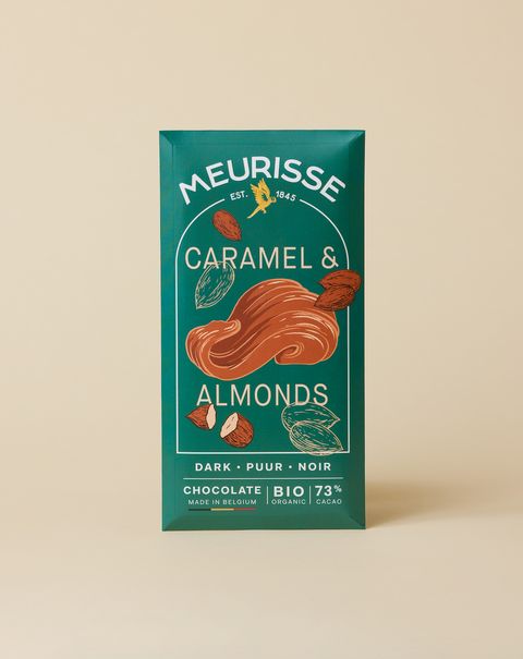 Meurisse Chocolate Caramel &amp; Almonds Dark Chocolate 73%