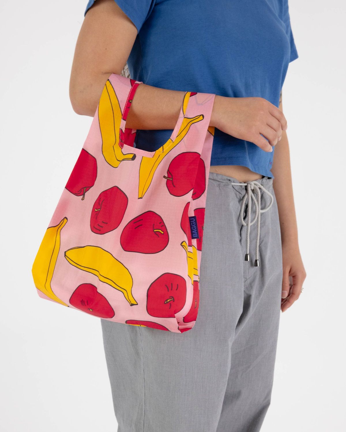 Baggu Reusable Bag Baby Light Pink Apples &amp; Bananas