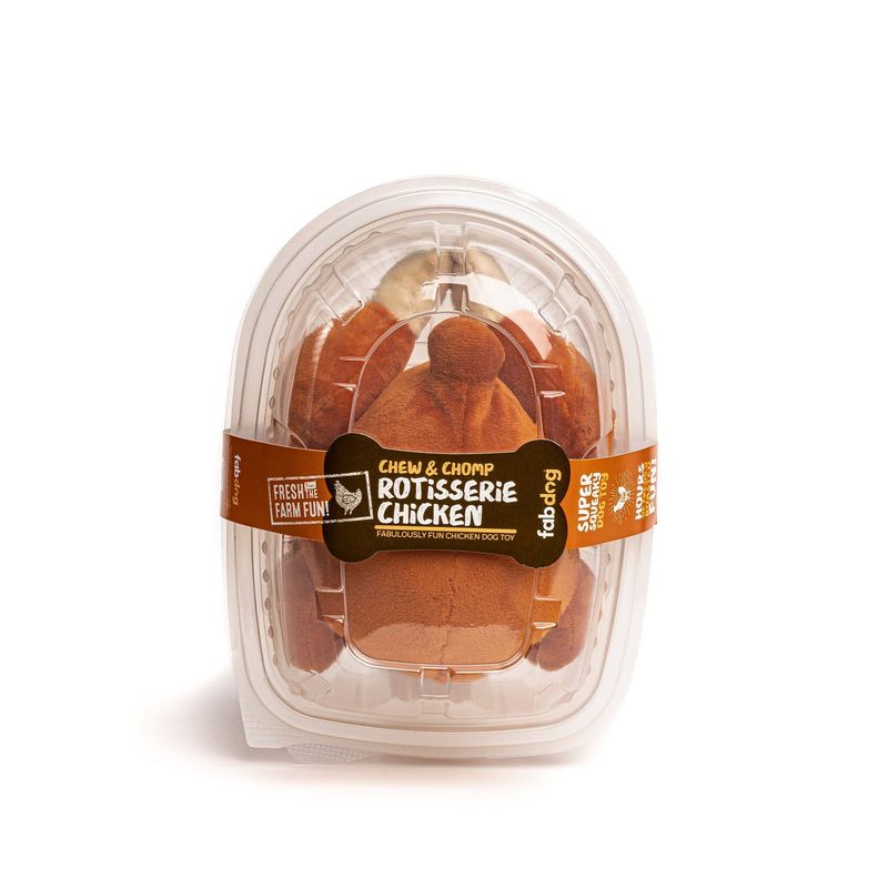 Fabdog Rotisserie Chicken Squeaky Dog Toy