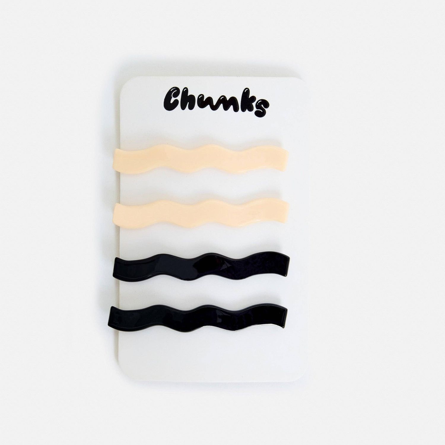 Chunks Line Slides in Wavy Cream + Black