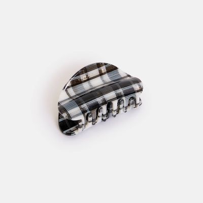 Chunks Suki Claw in Black + White Plaid