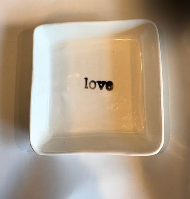 3&quot; Square Ring Dish Love XO