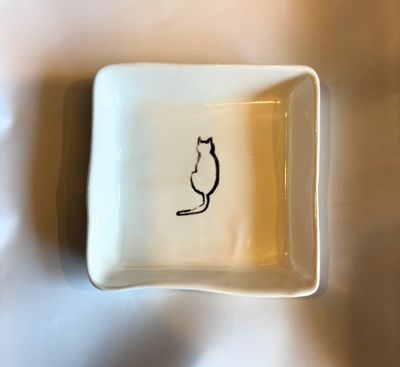 3&quot; Square Ring Dish Cat