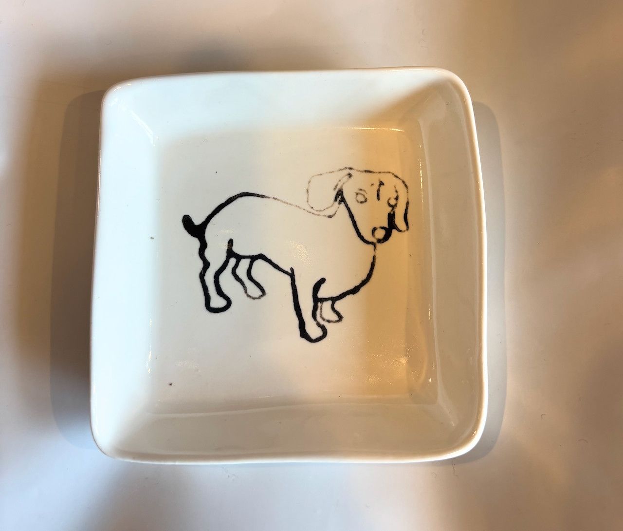 3&quot; Square Ring Dish Ceci Dachshund