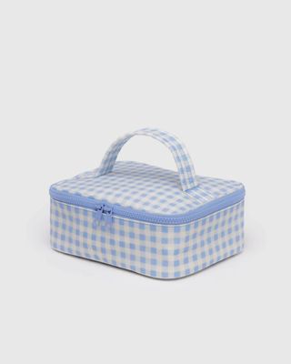 Baggu Small Cosmetic Case Light Blue Gingham