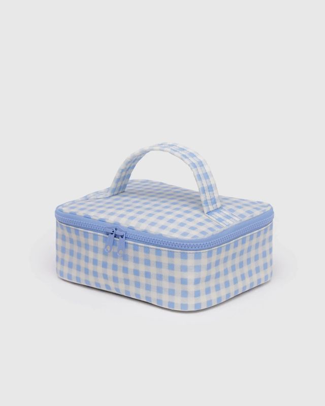 Baggu Small Cosmetic Case Light Blue Gingham